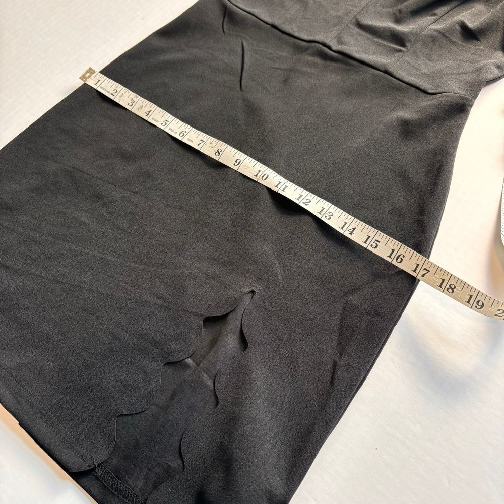 CUPSHE Black Scalloped V-Neck Sleeveless Bodycon Mini‎ Dress with Side Slit nwt - Picture 9 of 12